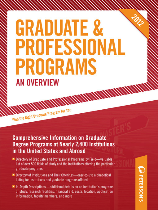 Title details for Peterson's Graduate & Professional Programs by Peterson's - Available